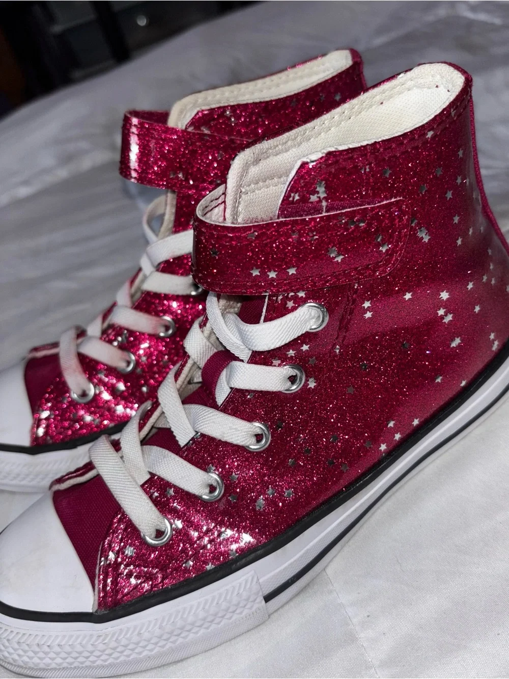 Converse All Star Ruby Red Glitter High-Top Sneakers